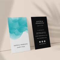 Turquoise Watercolor Blot | Vertical Social Media