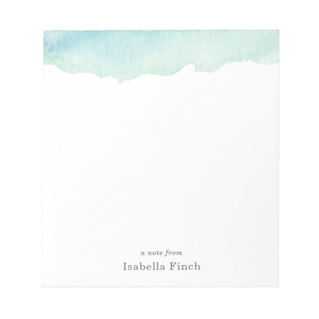 Turquoise Watercolor Notepad (Front)
