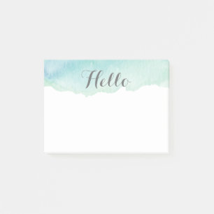 Turquoise Watercolor Post-it Notes