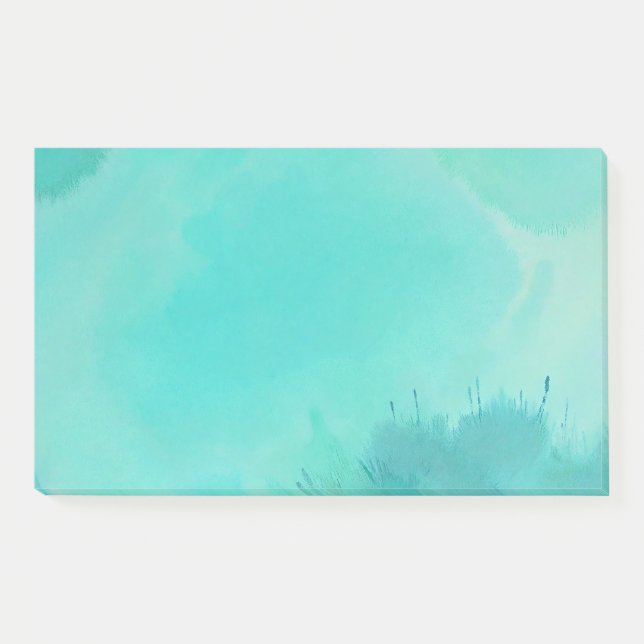 Turquoise Watercolor  Post-it Notes (Front)