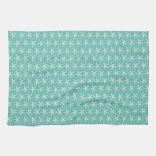 Turquoise Watercolor Starfish Kitchen Towel