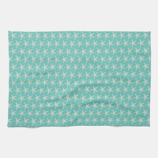 Turquoise Watercolor Starfish Kitchen Towel