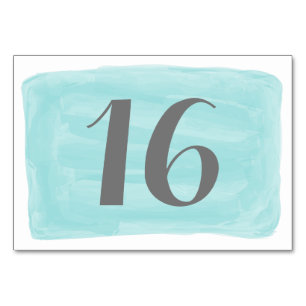 Turquoise Watercolor Wedding Table Card