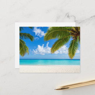 Turquoise Waterfall Landscape  Postcard