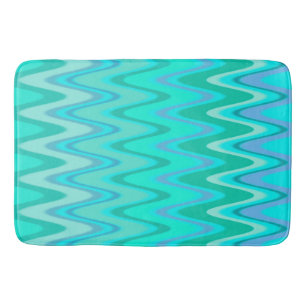 Turquoise Waves Bath Mat