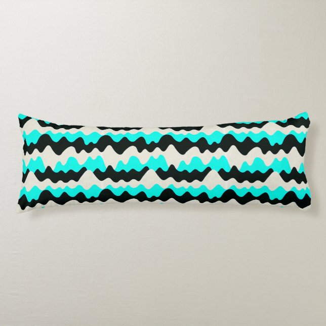 Turquoise Waves Body Pillow (Front)