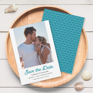 Turquoise Waves Photo Enregistrer la carte Date