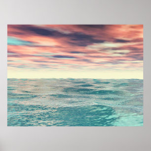 Turquoise Waves Poster