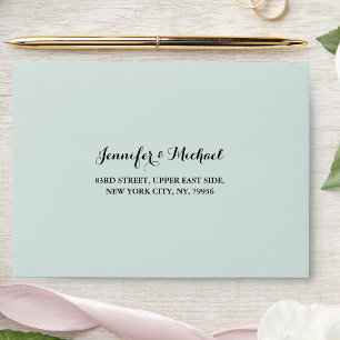 Turquoise Wedding Party Event RSVP Return Address Envelope