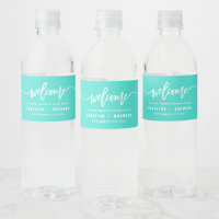 Turquoise Welcome Lettering Custom Wedding