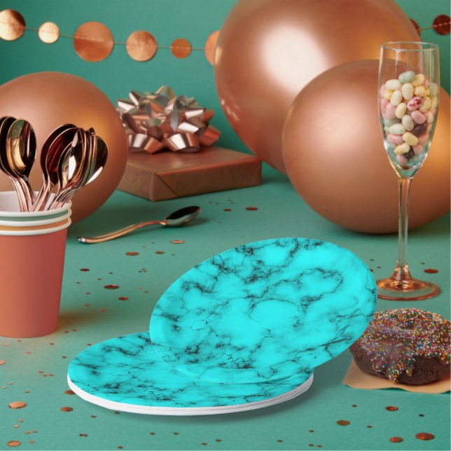 Turquoise western stone Southern jewel pattern Paper Plate (Multi)