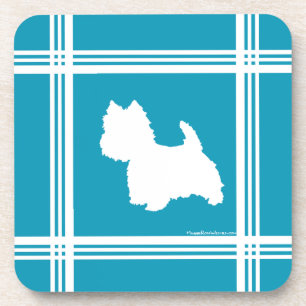 Turquoise Westies Coaster