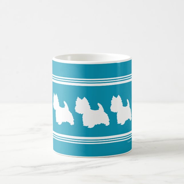 Turquoise Westies Coffee Mug (Center)