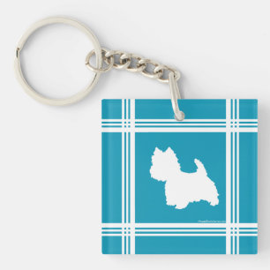 Turquoise Westies Keychain