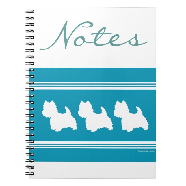 Turquoise Westies Notebook (Front)