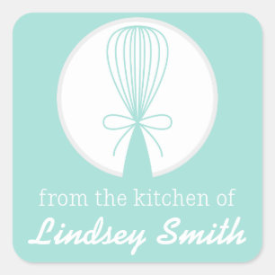 Turquoise Whisk Silhouette Cuisine Étiquettes