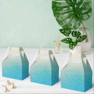 Turquoise White Aqua Blue Starfish Beach Wedding Favor Box