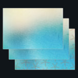 Turquoise White Aqua Blue Starfish Beach Wedding Wrapping Paper Sheet<br><div class="desc">Turquoise Chic White Aqua Blue Starfish Beach Wedding or Bridal Shower</div>