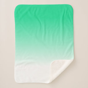 Turquoise White Colors Minimalistic Blanket