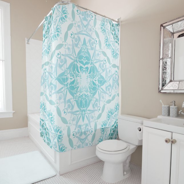 Turquoise White Damask Classic (In Situ)