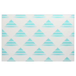 Turquoise White Geo Triangle Pattern Fabric