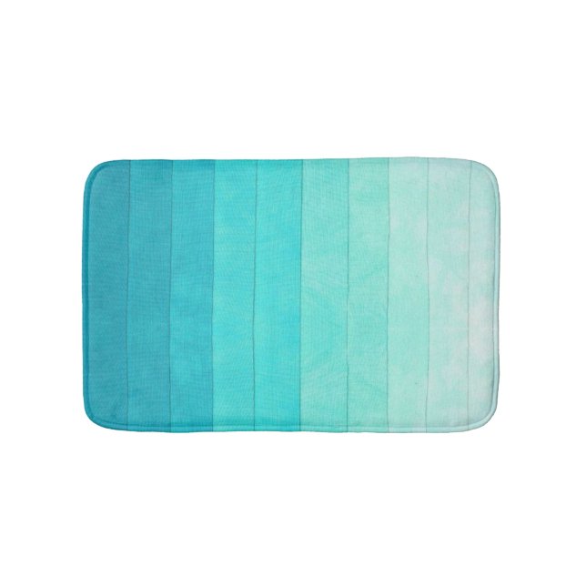 Turquoise White gradient,Turquoise shades Bath Mat (Front)