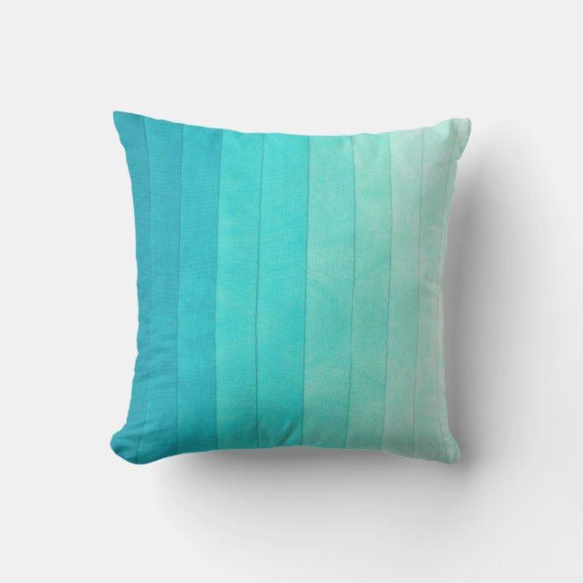 Turquoise White gradient,Turquoise shades Throw Pillow (Front)