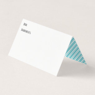 Turquoise White Polka Dot Potluck Dish Recipe Card