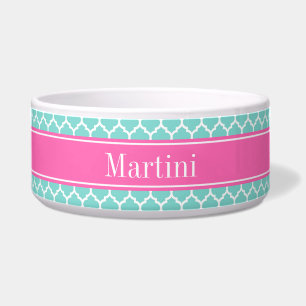 Turquoise Wht Moroccan #5 Hot Pink2 Name Monogram