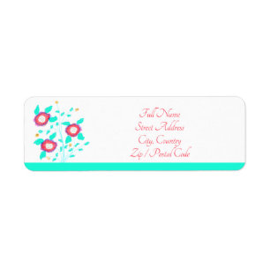 Turquoise with red floral accented