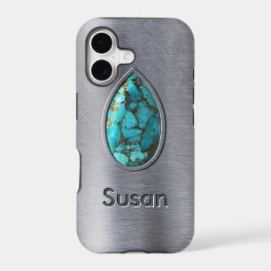 Turquoise with Silver Bezel