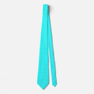 Turquoise with White Polka Dots Neck Tie
