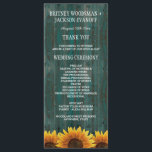Turquoise Wood Rustic Sunflower Wedding Programs<br><div class="desc">Country Turquoise Wood Rustic Sunflower Wedding Programs - features a distressed turquoise barn wood background with sunflowers at the bottom.  The back features the same design.</div>