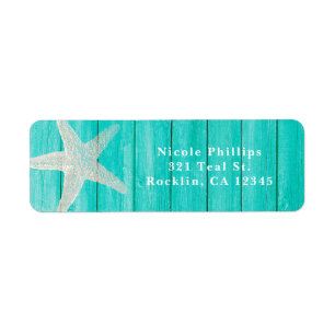 Turquoise Wood & Starfish Beach Élégante invitatio