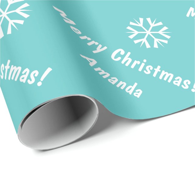 Turquoise Wrapping paper Christmas | Personalized (Roll Corner)