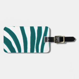 Turquoise Zebra Stripes Luggage Tags