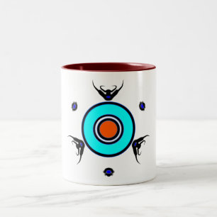 Turquoise Zen Eye Two-Tone Coffee Mug