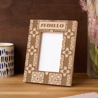 Turquoise Zia Tribal Brown Tan Etched Frames