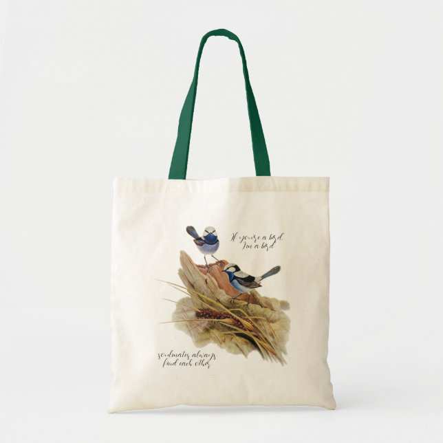 Turquoisine Superb Warbler, Soulmates  Tote Bag (Front)