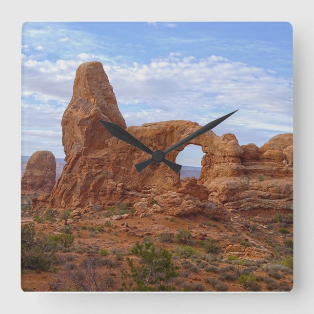 Turret Arch at Arches National Park, Utah Square Wall Clock (Front)