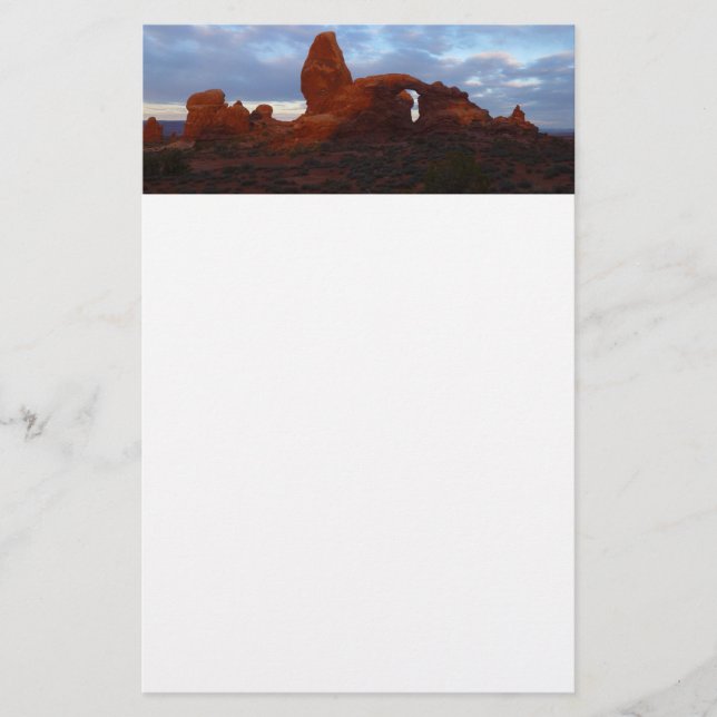 Turret Arch at Sunrise in Arches National Park Stationery (Front)