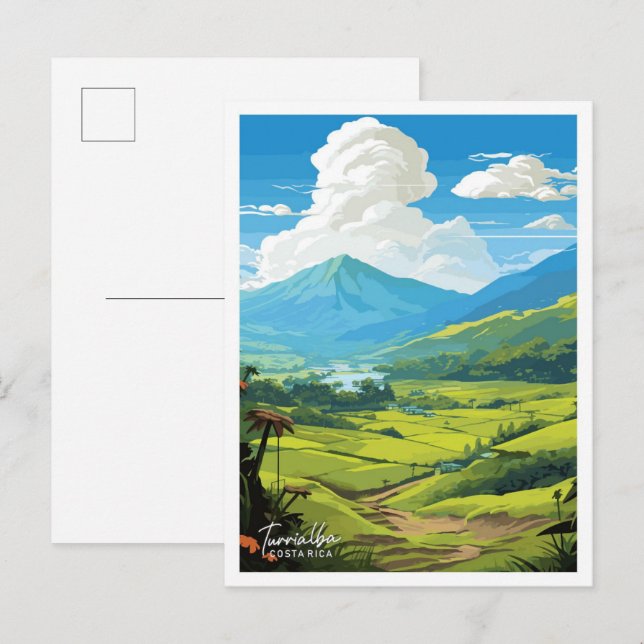 Turrialba Costa Rica Travel Vintage illustration Postcard (Front/Back)
