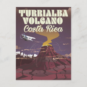 Turrialba Volcano Costa rica travel poster Postcard