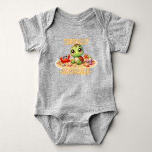 Turtally Adorable fun pun Cute baby Turtle cartoon Bodysuit
