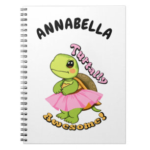 Turtally awesome, play on words custom notebook