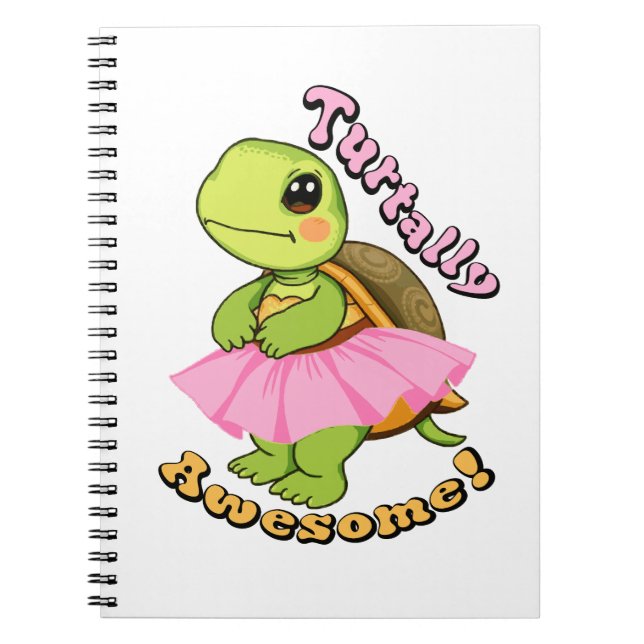 Turtally awesome, play on words notebook (Front)