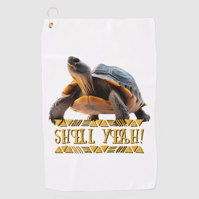 Turtle 001 Shell Yeah! Golf Towel (Front)
