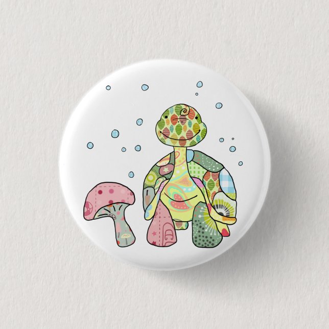 turtle 1 inch round button (Front)