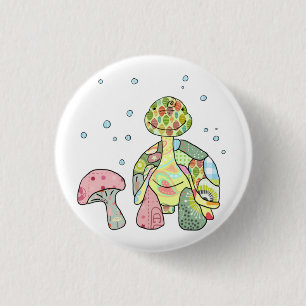 turtle 1 inch round button