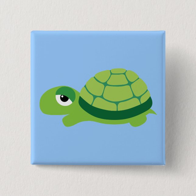 turtle 2 inch square button (Front)